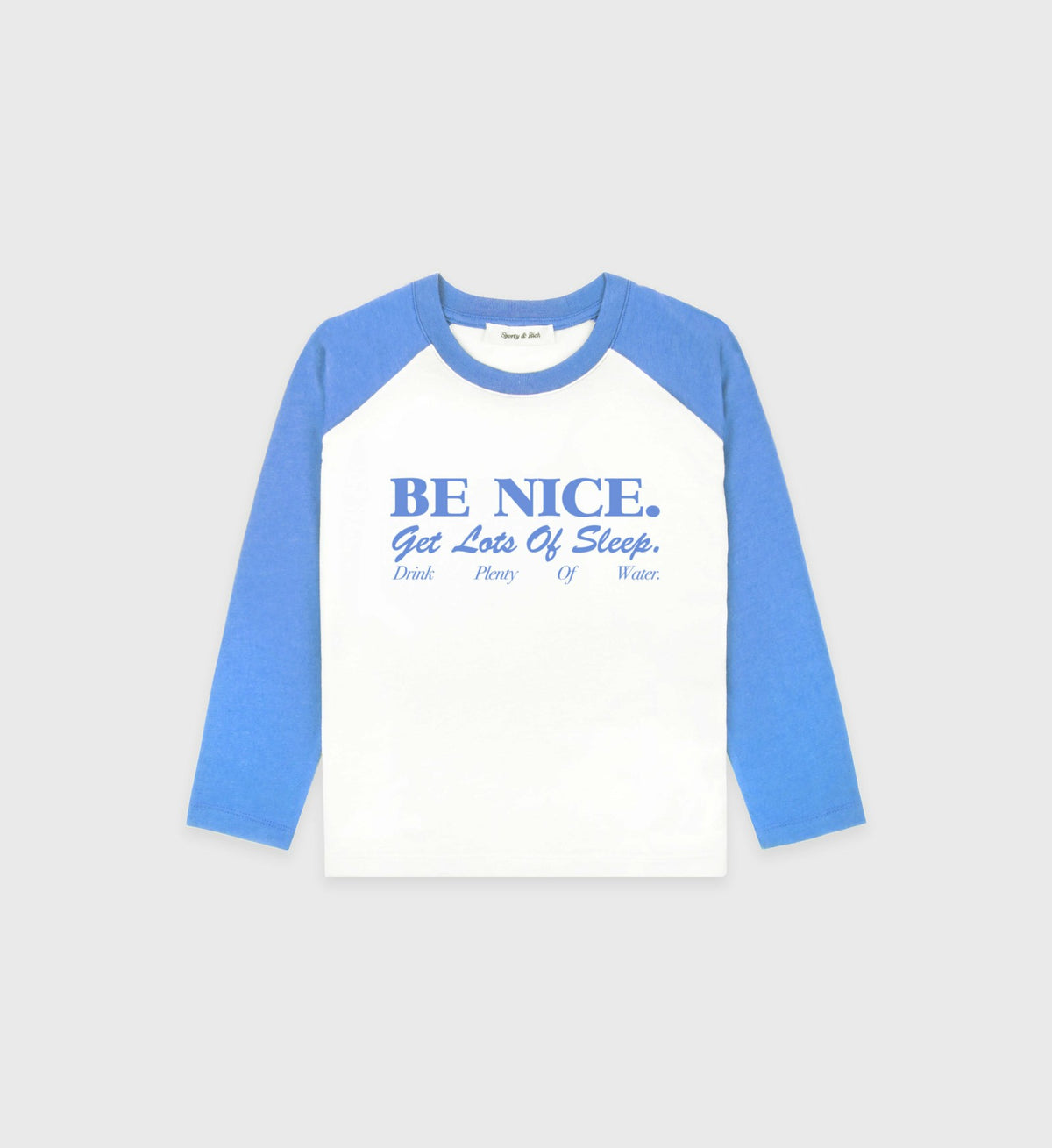 Be Nice Kids Baseball Tee - White/Juniper Sporty & Rich US