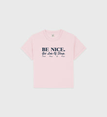 Be Nice Kids T-Shirt - Pink Dolphin/Navy Sporty & Rich Online