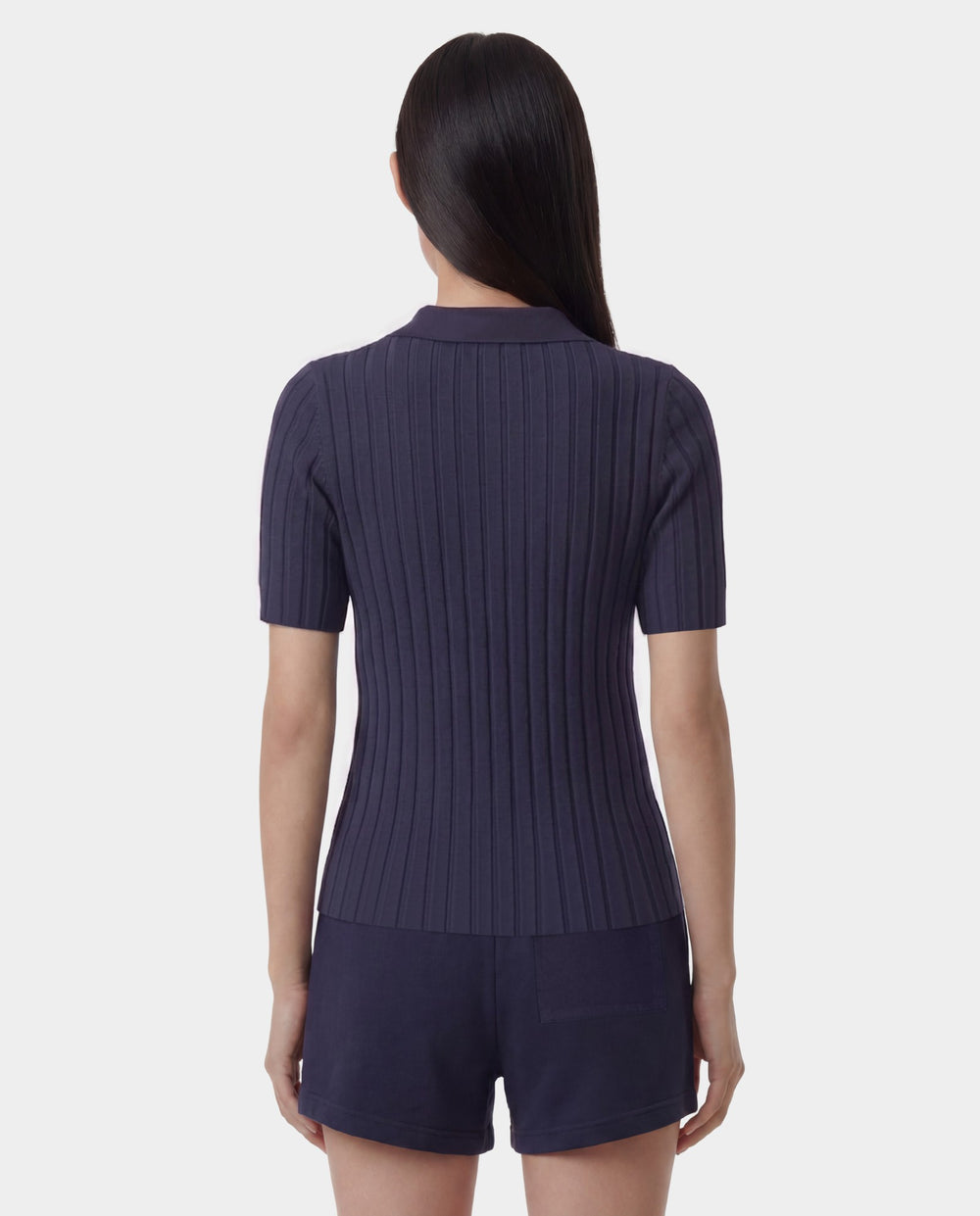 SRC Ribbed Polo - Dark Navy/White Sporty & Rich For Sale