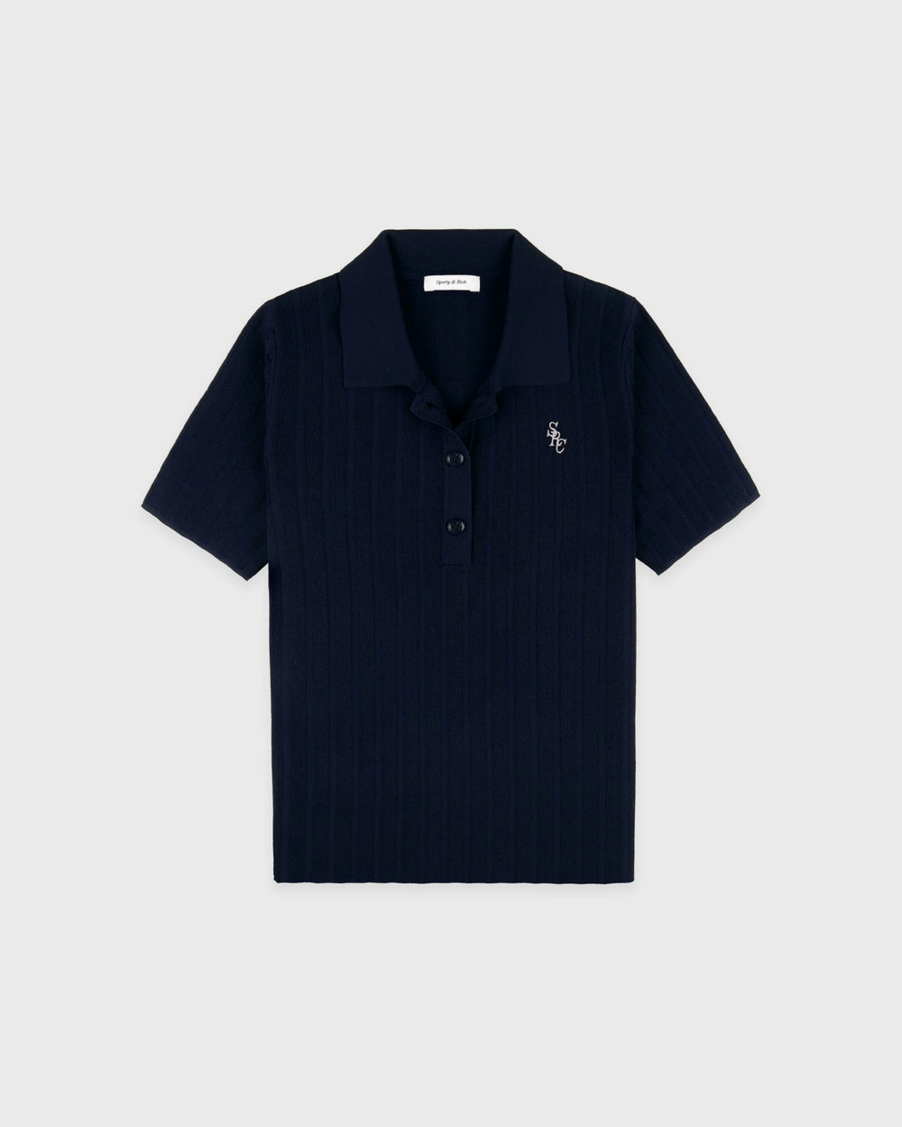 SRC Ribbed Polo - Dark Navy/White Sporty & Rich For Sale