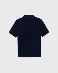 SRC Ribbed Polo - Dark Navy/White Sporty & Rich For Sale