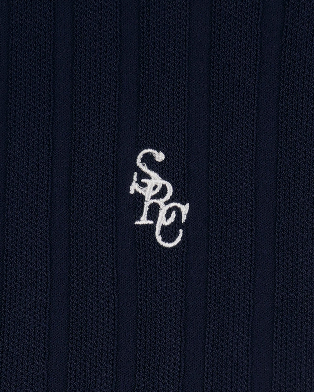 SRC Ribbed Polo - Dark Navy/White Sporty & Rich For Sale