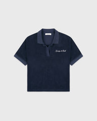 Signature Logo Terry Polo - Light Navy/White Sporty & Rich Outlet