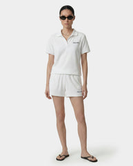 Signature Logo Terry Polo - White/Light Navy Sporty & Rich US
