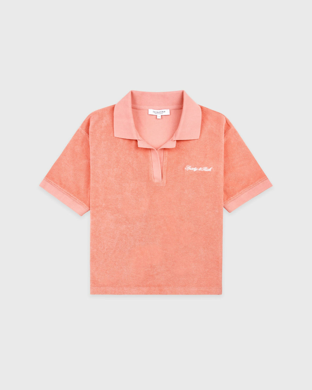 Signature Logo Terry Polo - Flamingo/White Sporty & Rich Sale