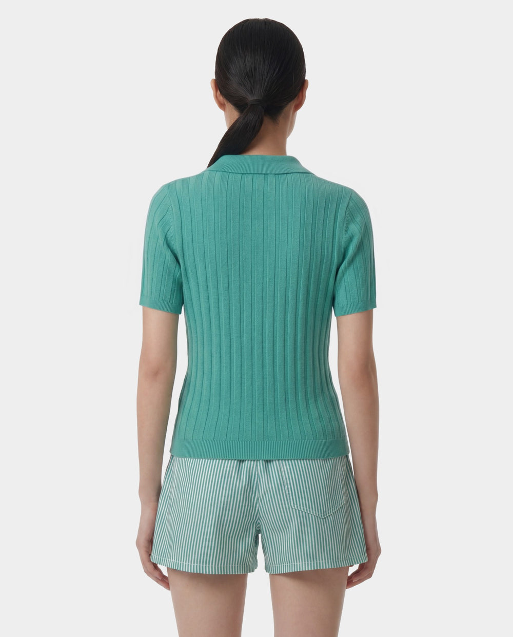 SRC Ribbed Polo - Amalfi Green/White Sporty & Rich Discount