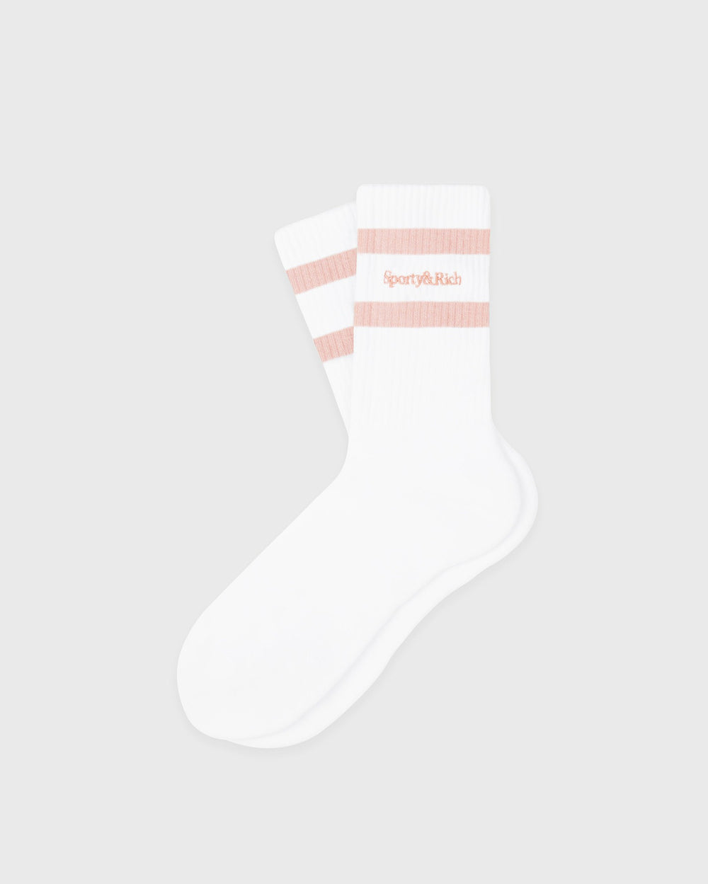 Serif Logo Socks - White/Flamingo Sporty & Rich US