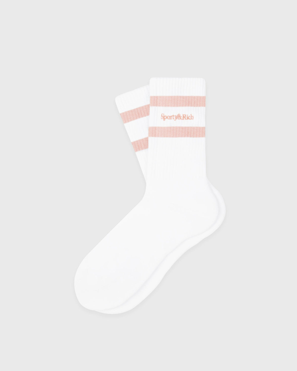 Serif Logo Socks - White/Flamingo Sporty & Rich US