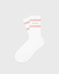 Serif Logo Socks - White/Flamingo Sporty & Rich US