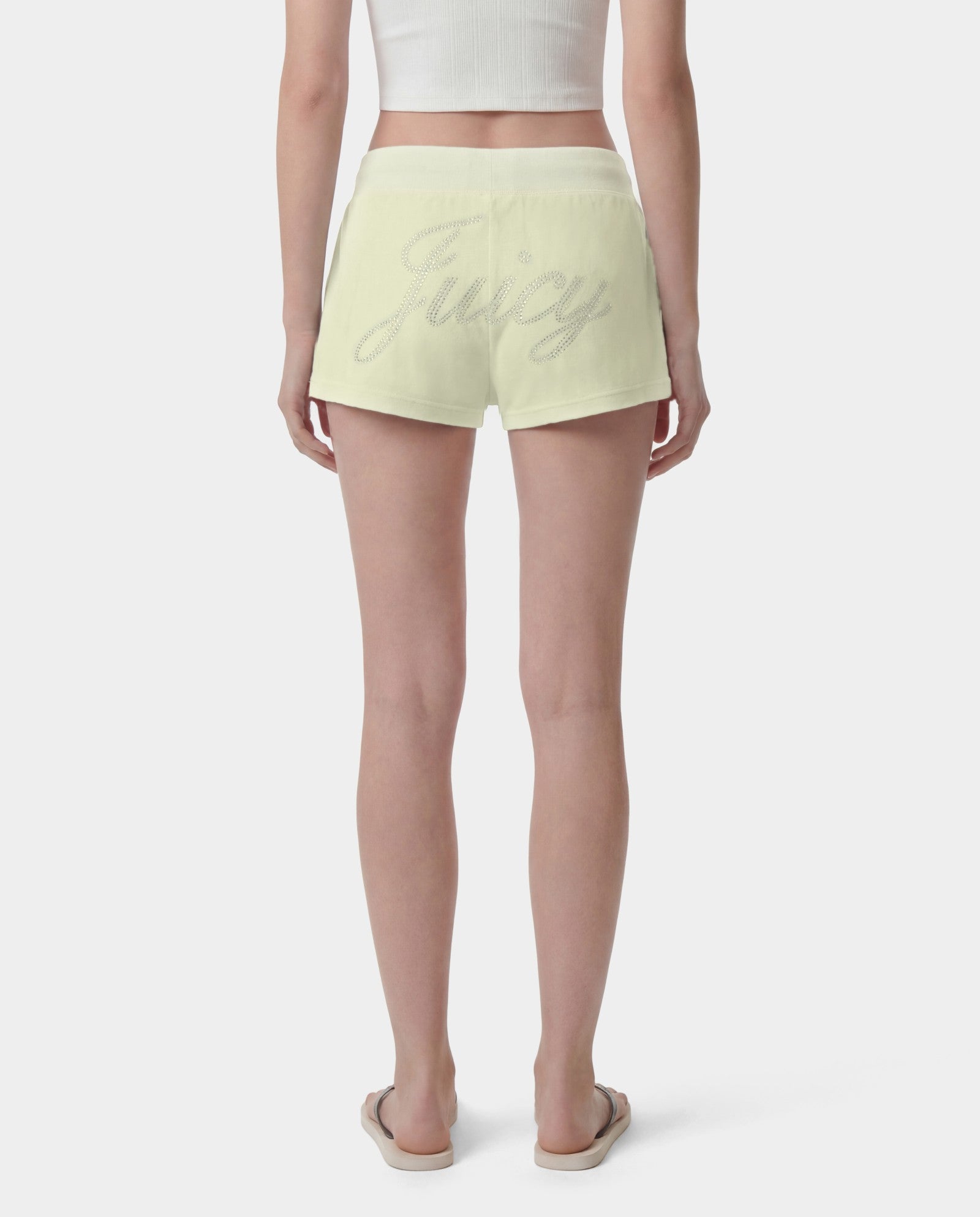 Juicy Script Velour Short - Sage Sporty & Rich Sale