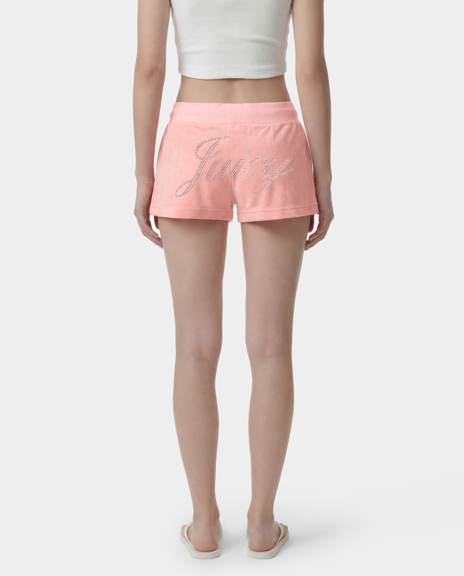 Juicy Script Velour Short - Rose Sporty & Rich Online
