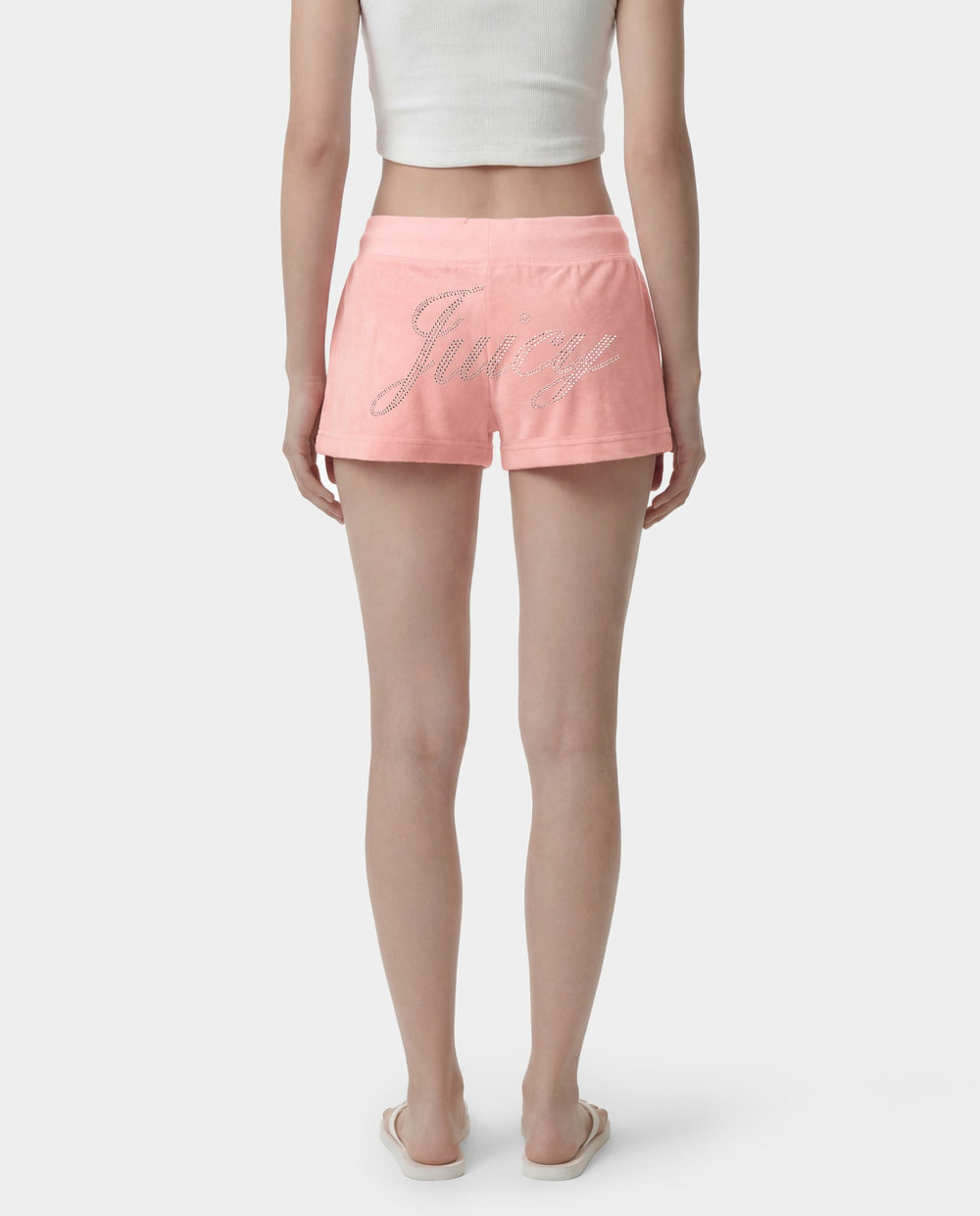 Juicy Script Velour Short - Rose Sporty & Rich Online