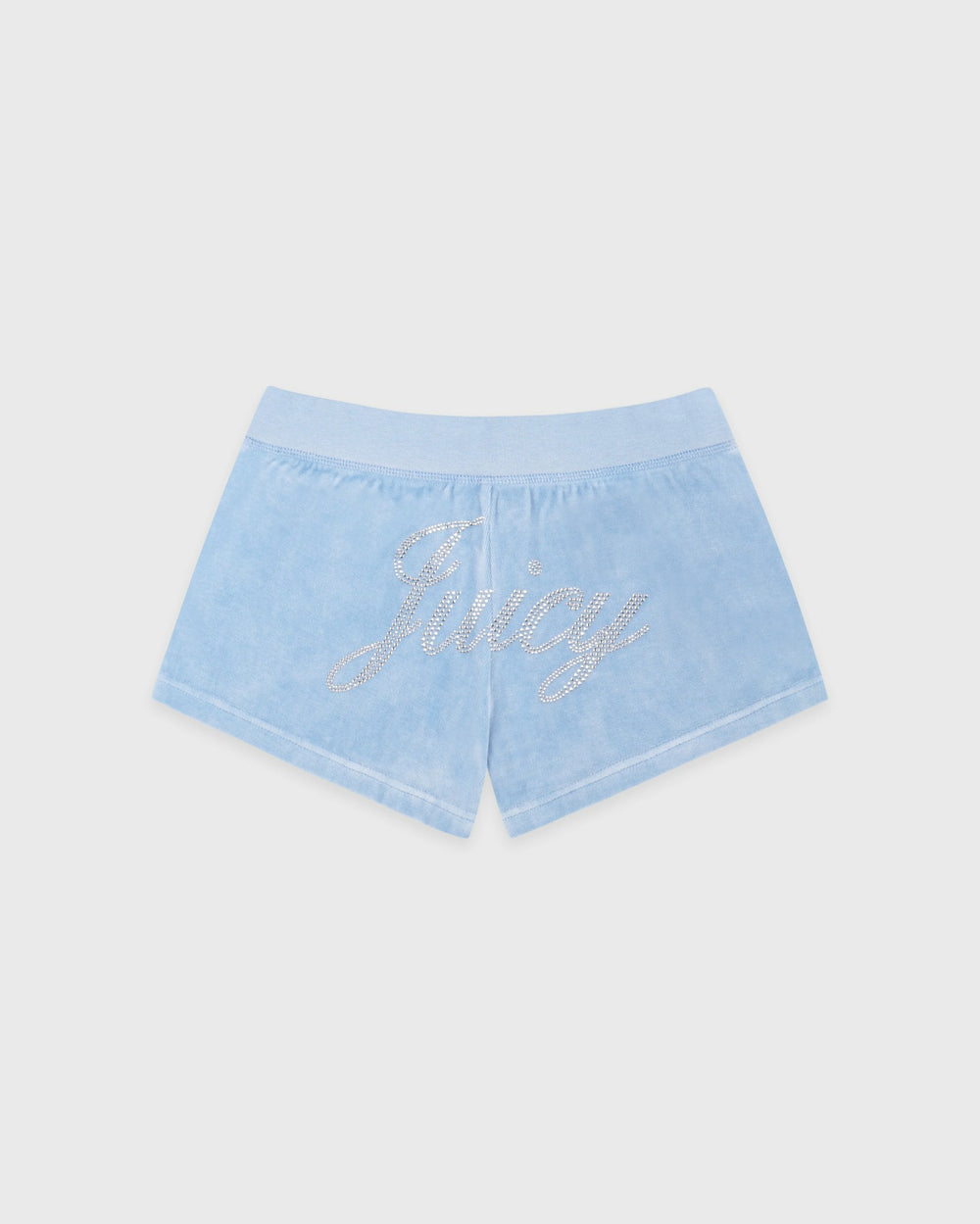 Juicy Script Velour Short - Sky Blue Sporty & Rich Discount