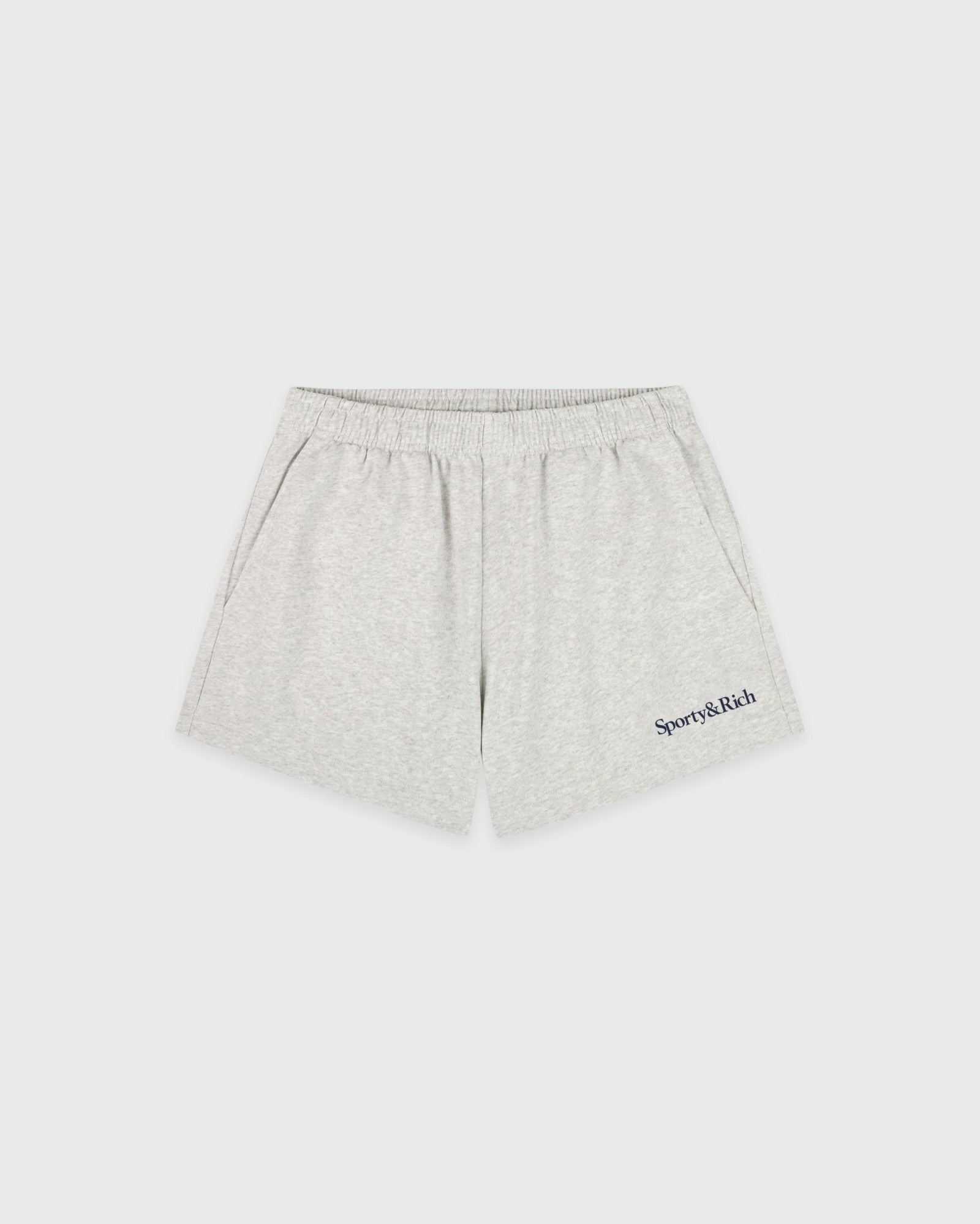 Serif Logo Embroidered Disco Short - Heather Gray/Navy Sporty & Rich For Sale