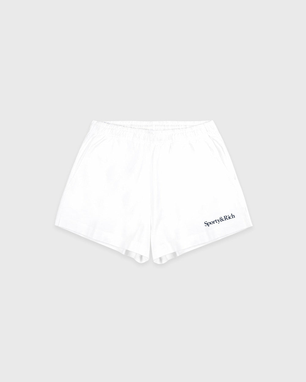 Serif Logo Embroidered Disco Short - White/Navy Sporty & Rich Outlet