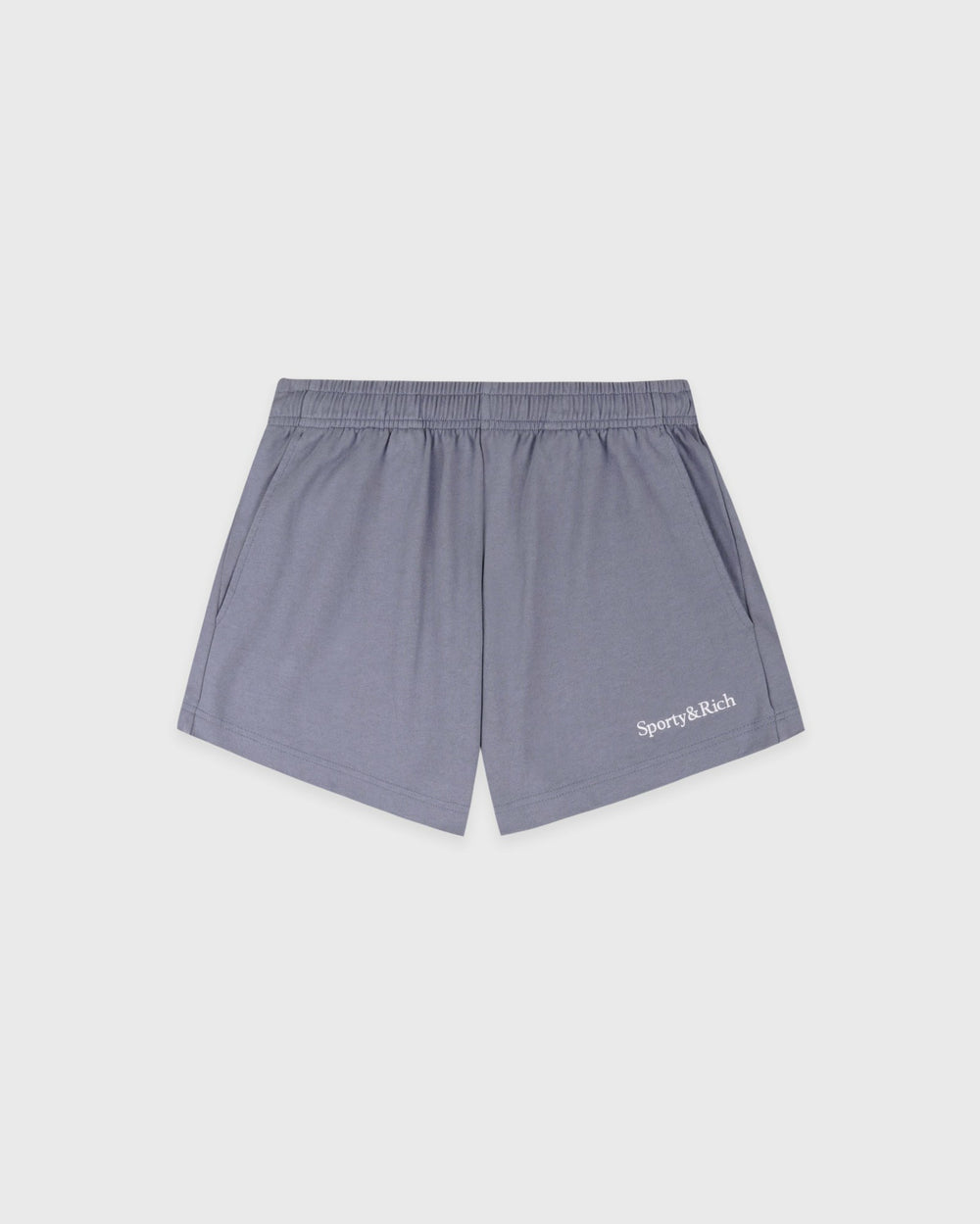 Serif Logo Embroidered Disco Short - Faded Indigo/White Sporty & Rich Sale