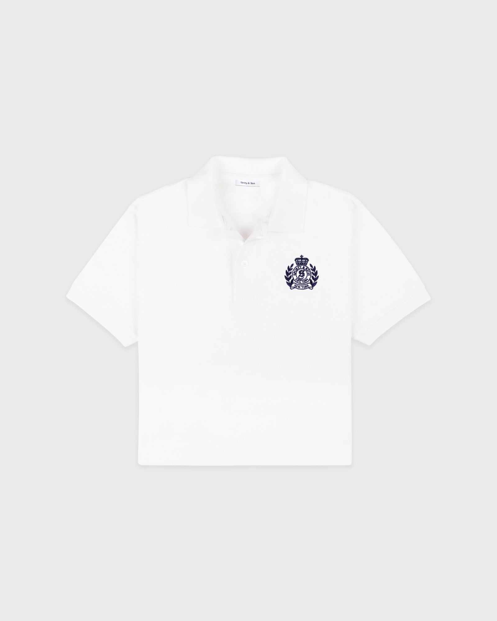 NY Crest Pique Polo - White Sporty & Rich Online