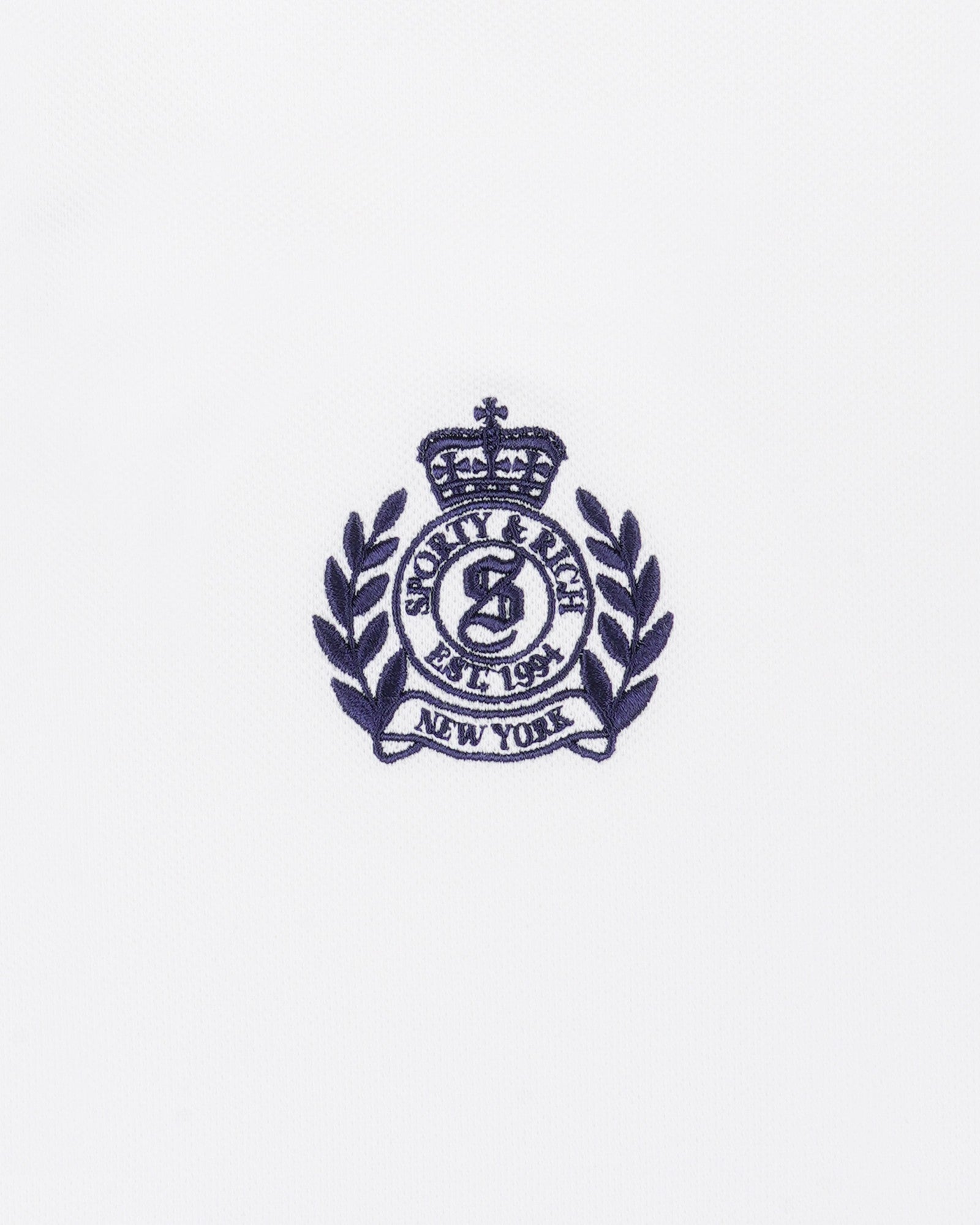 NY Crest Pique Polo - White Sporty & Rich Online