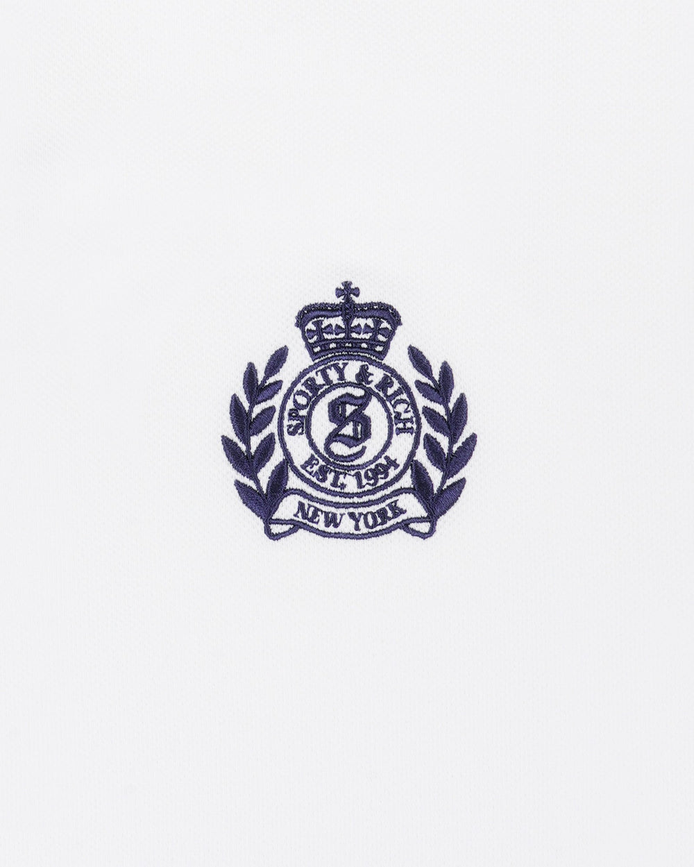 NY Crest Pique Polo - White Sporty & Rich Online