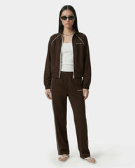 Serif Logo Retro Track Jacket - Cioco/White Sporty & Rich Discount