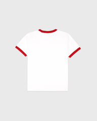 California Emblem Soft Ringer Tee - White/Ruby Sporty & Rich For Sale
