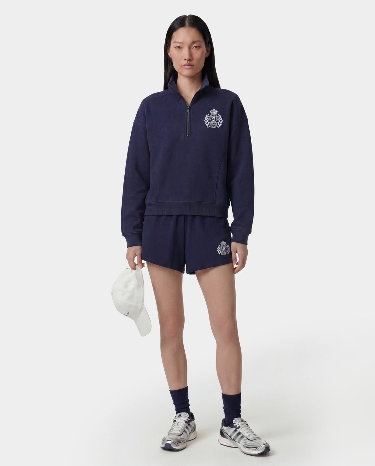 NY Crest Embroidered Disco Short - Dark Navy Sporty & Rich Outlet