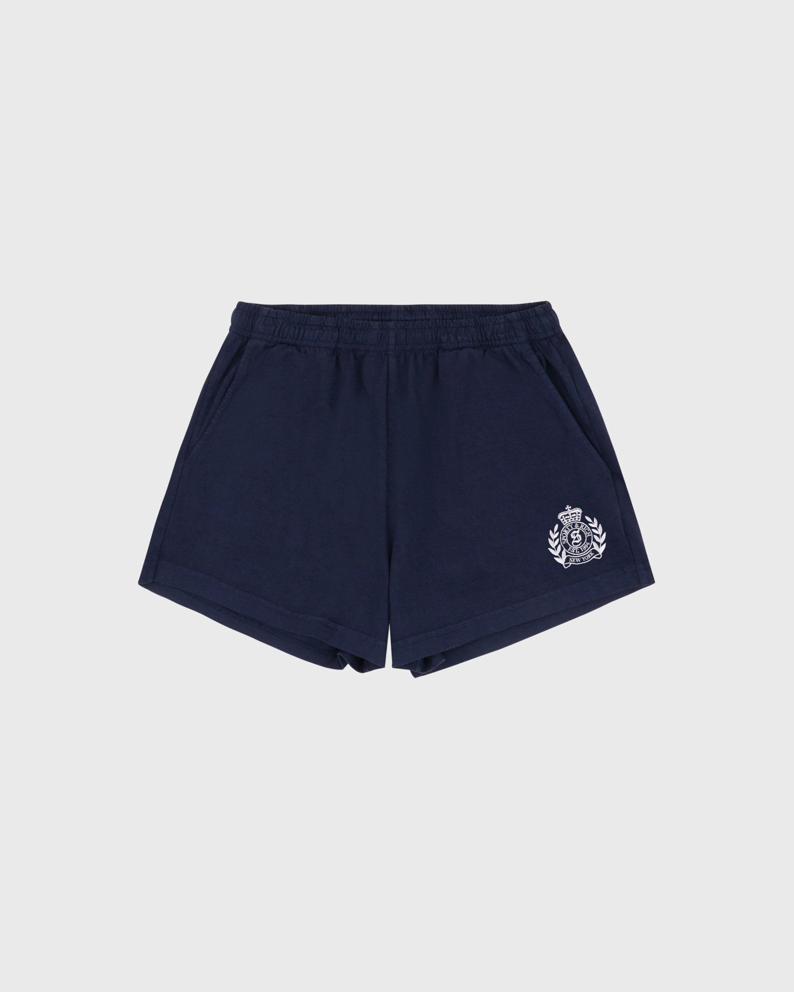NY Crest Embroidered Disco Short - Dark Navy Sporty & Rich Outlet