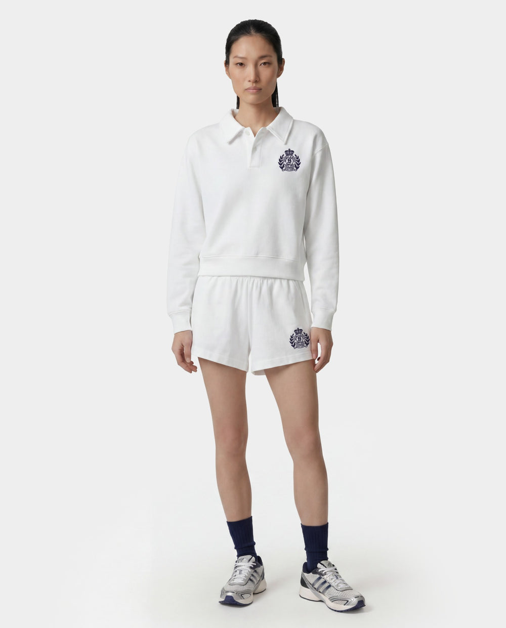 NY Crest Embroidered Polo - White Sporty & Rich Sale