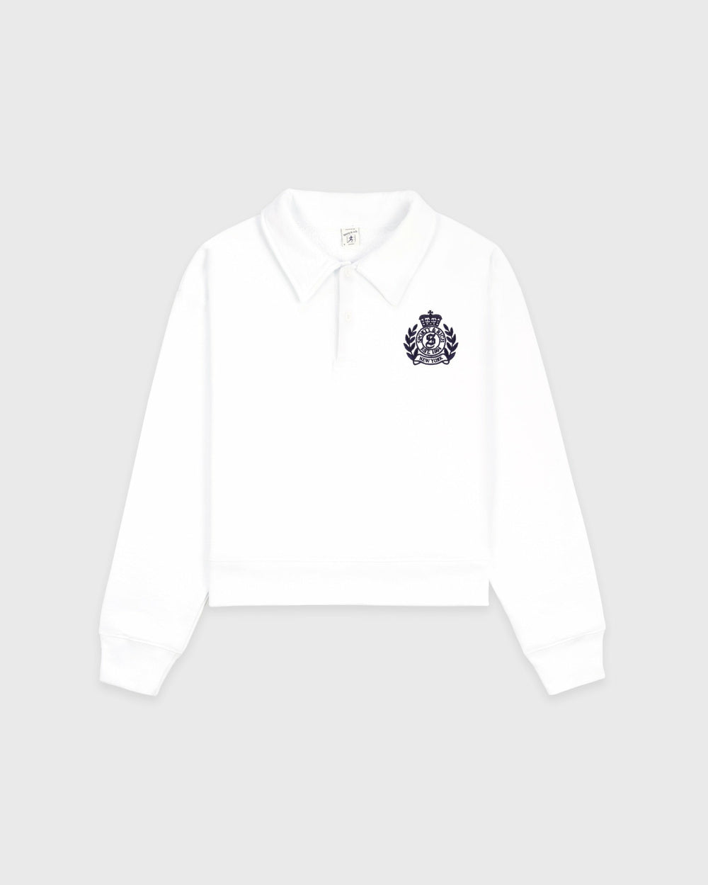 NY Crest Embroidered Polo - White Sporty & Rich Sale
