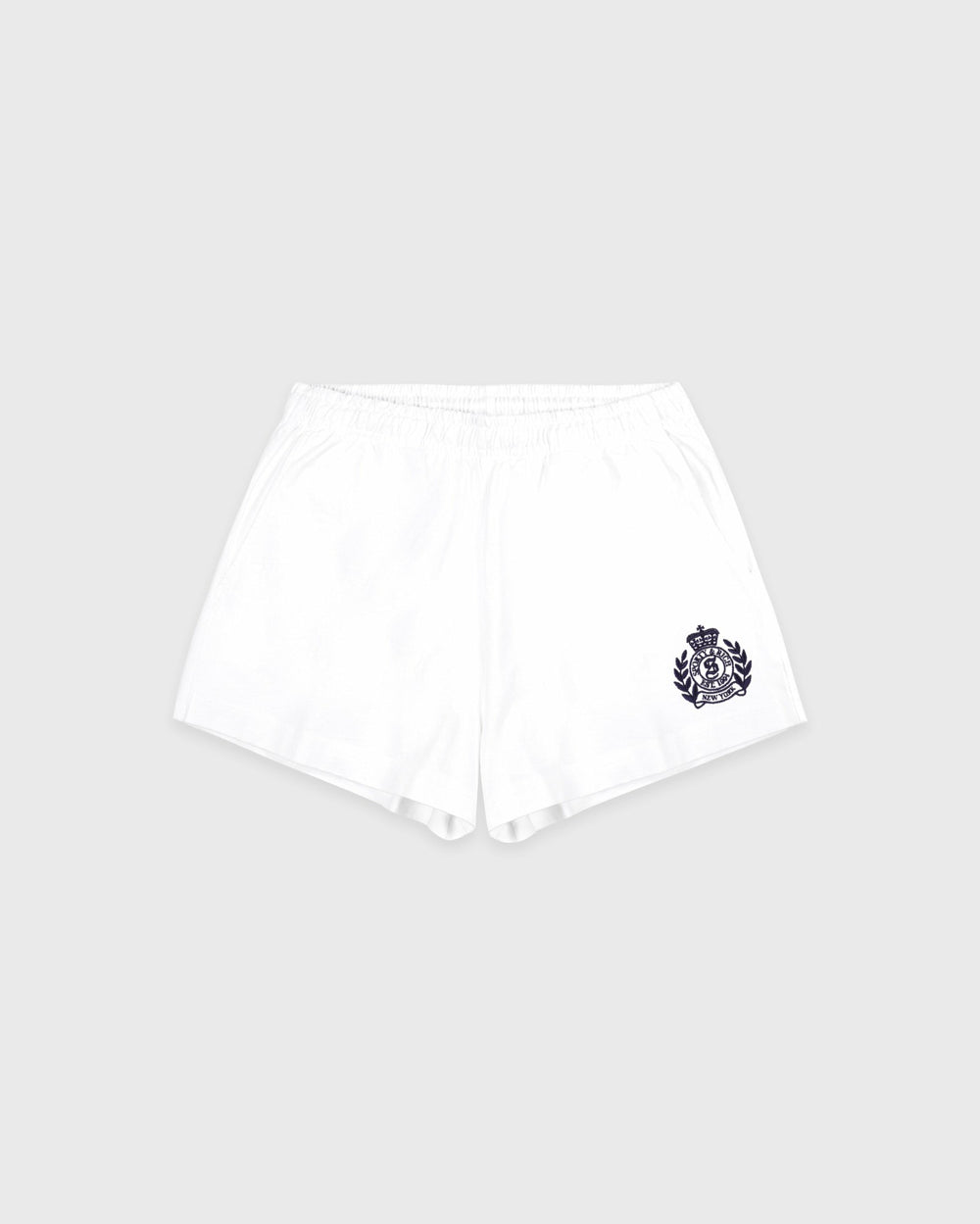 NY Crest Embroidered Disco Short - White Sporty & Rich Online