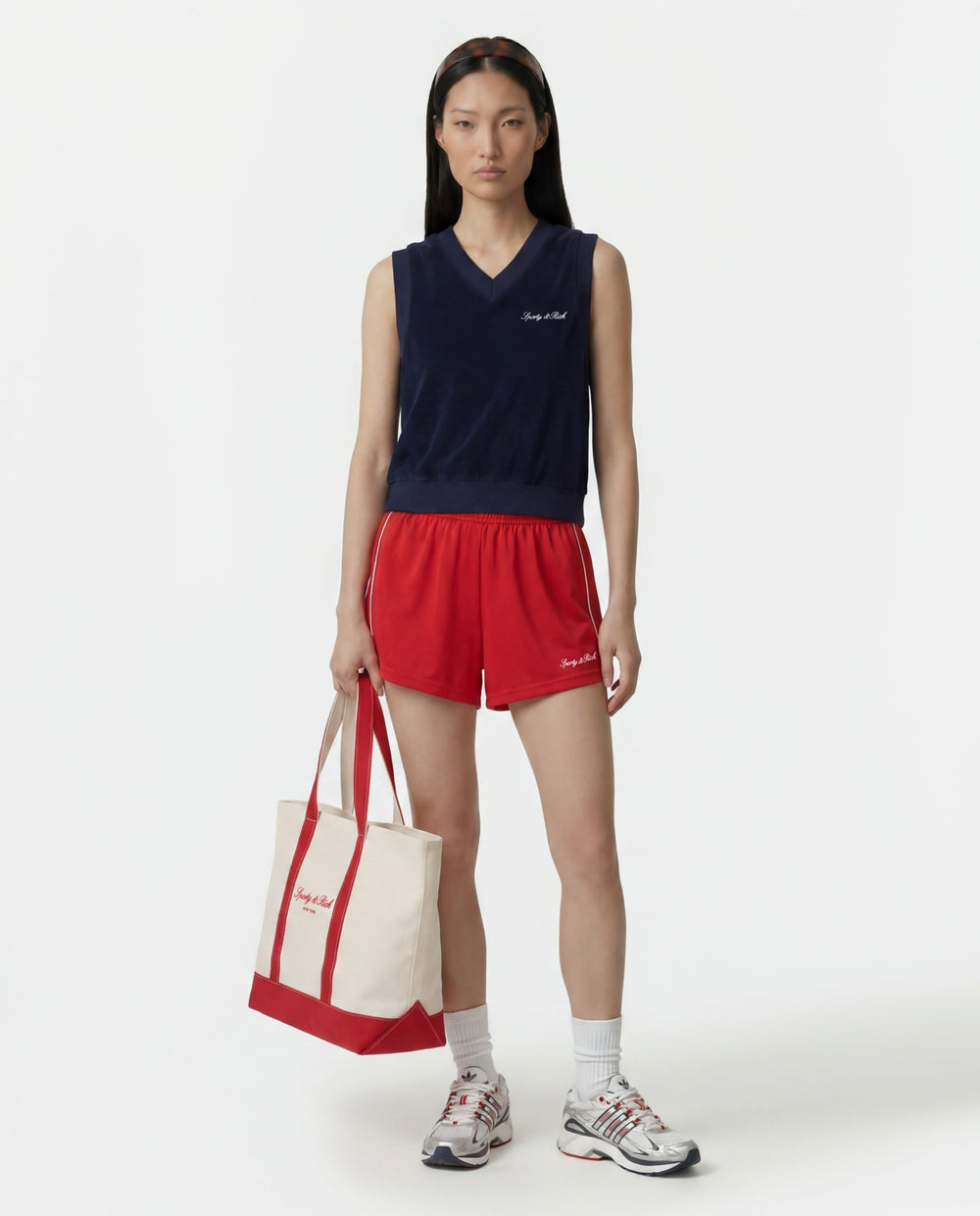 Signature Logo Terry Vest - Dark Navy Sporty & Rich Outlet