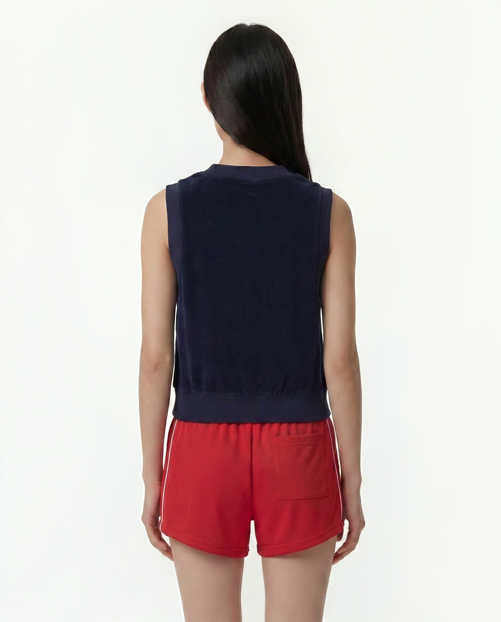 Signature Logo Terry Vest - Dark Navy Sporty & Rich Outlet
