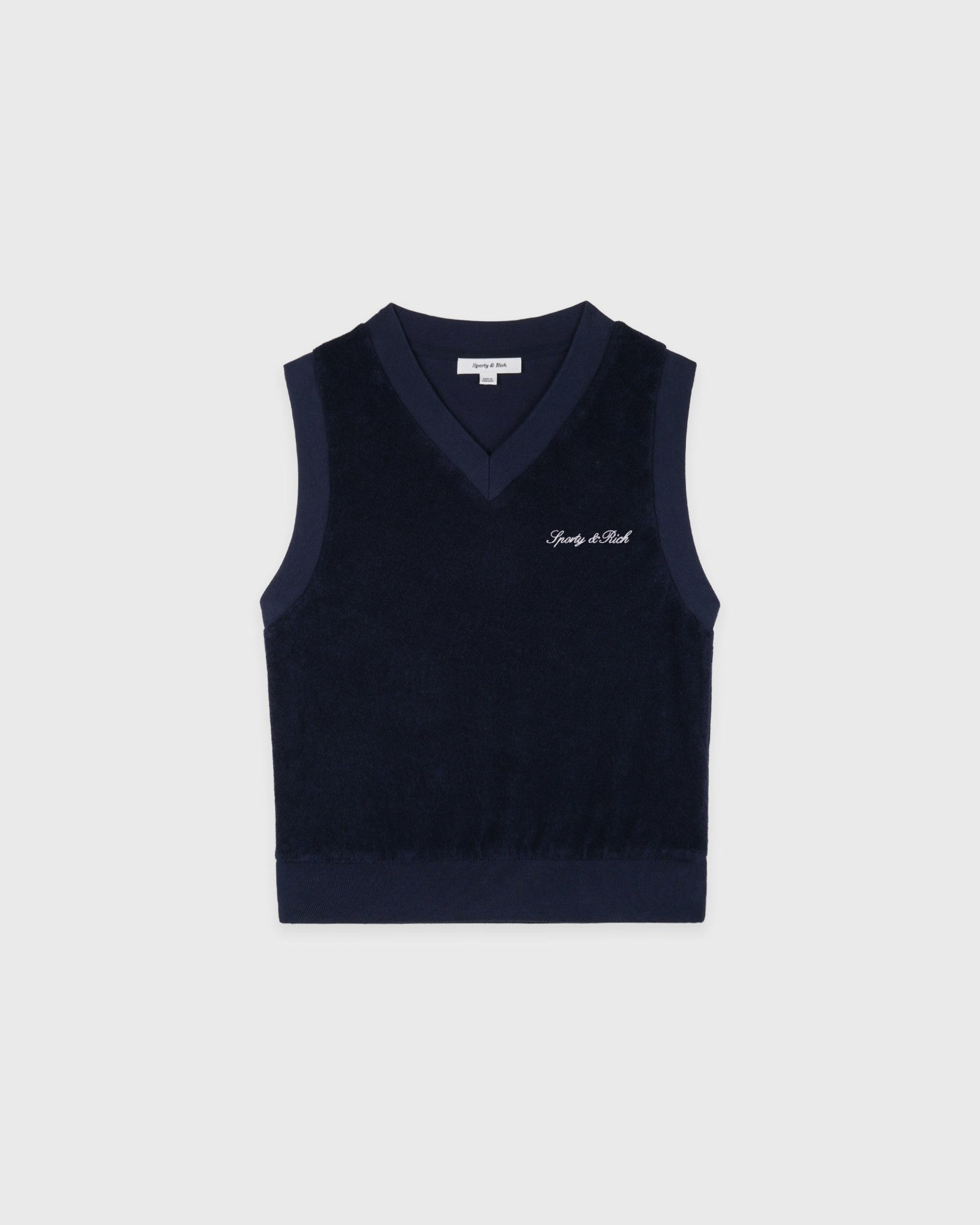 Signature Logo Terry Vest - Dark Navy Sporty & Rich Outlet