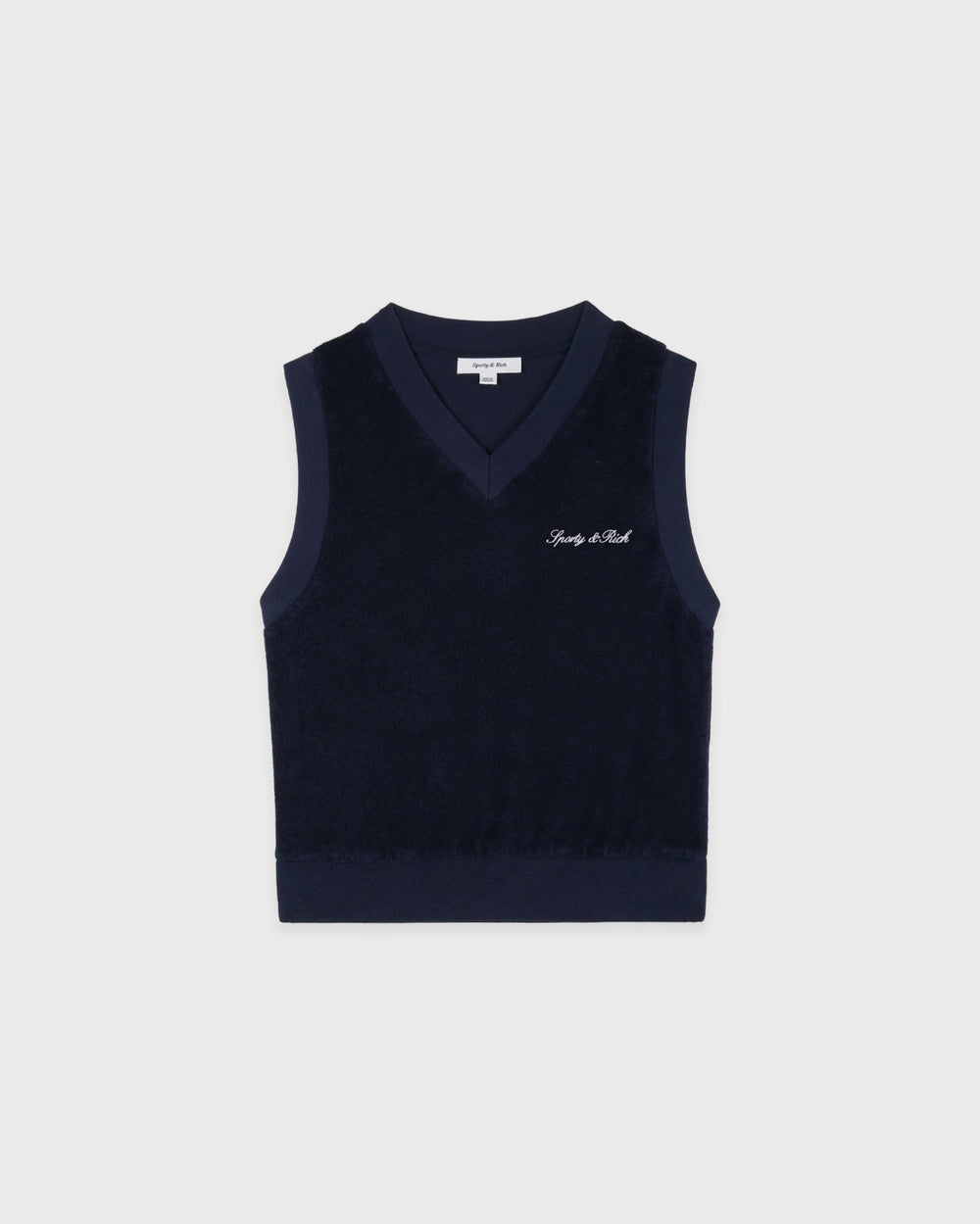 Signature Logo Terry Vest - Dark Navy Sporty & Rich Outlet