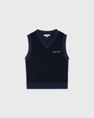 Signature Logo Terry Vest - Dark Navy Sporty & Rich Outlet