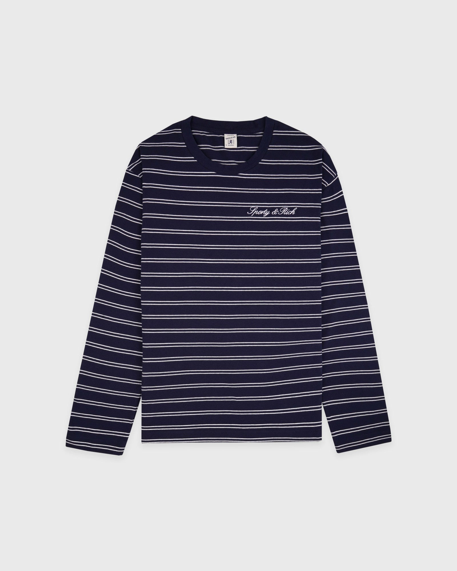Signature Logo Easy Longsleeve - Dark Navy Sporty & Rich For Sale