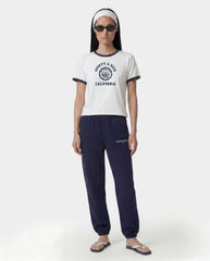 California Emblem Soft Ringer Tee - White/Dark Navy Sporty & Rich Online