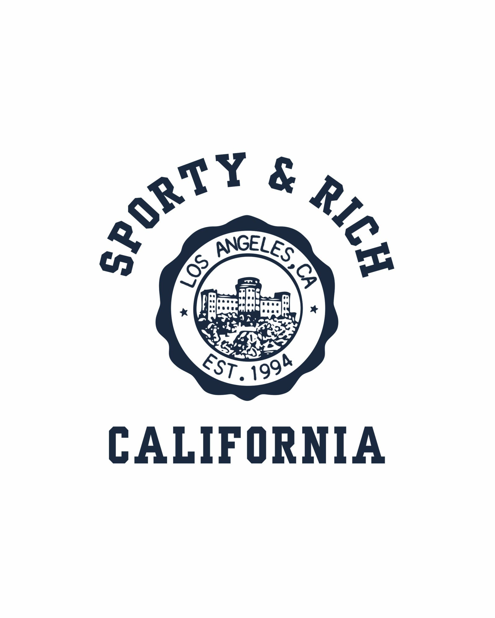 California Emblem Soft Ringer Tee - White/Dark Navy Sporty & Rich Online