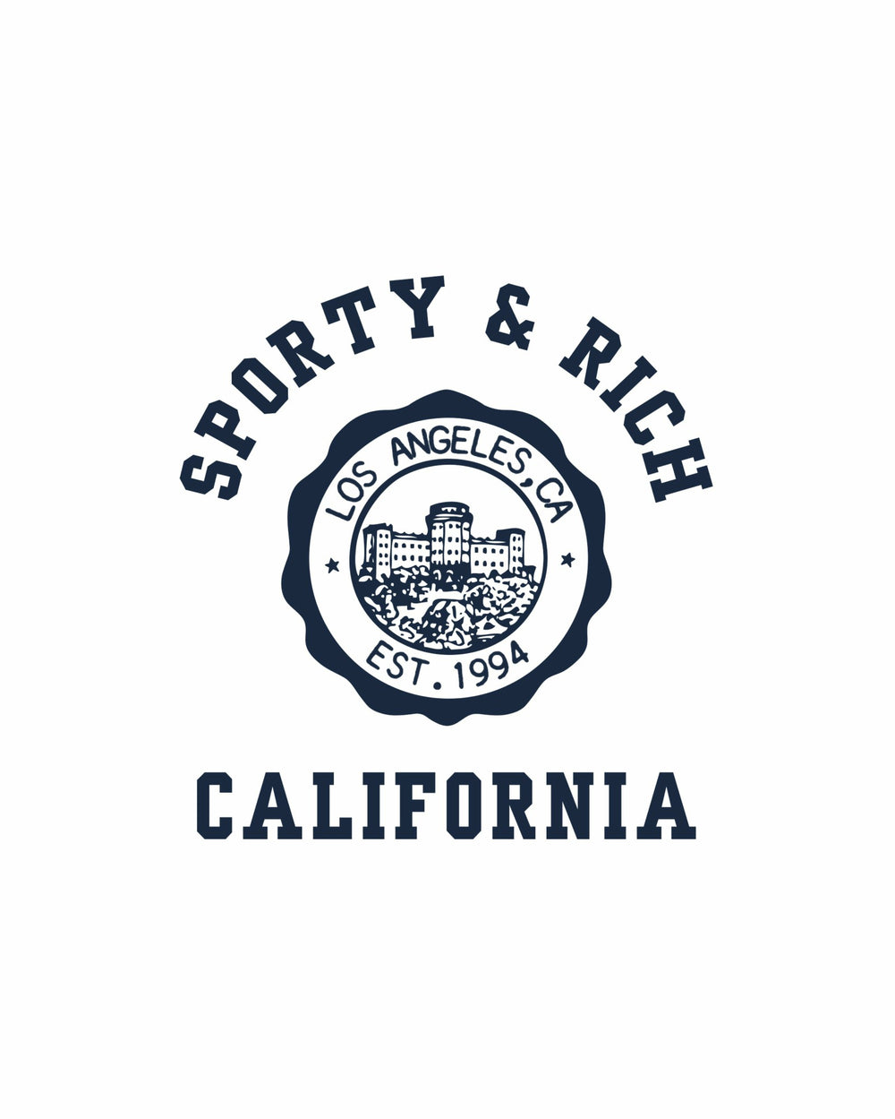 California Emblem Soft Ringer Tee - White/Dark Navy Sporty & Rich Online