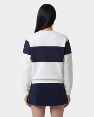 Signature Logo Block Crewneck - White Sporty & Rich Discount