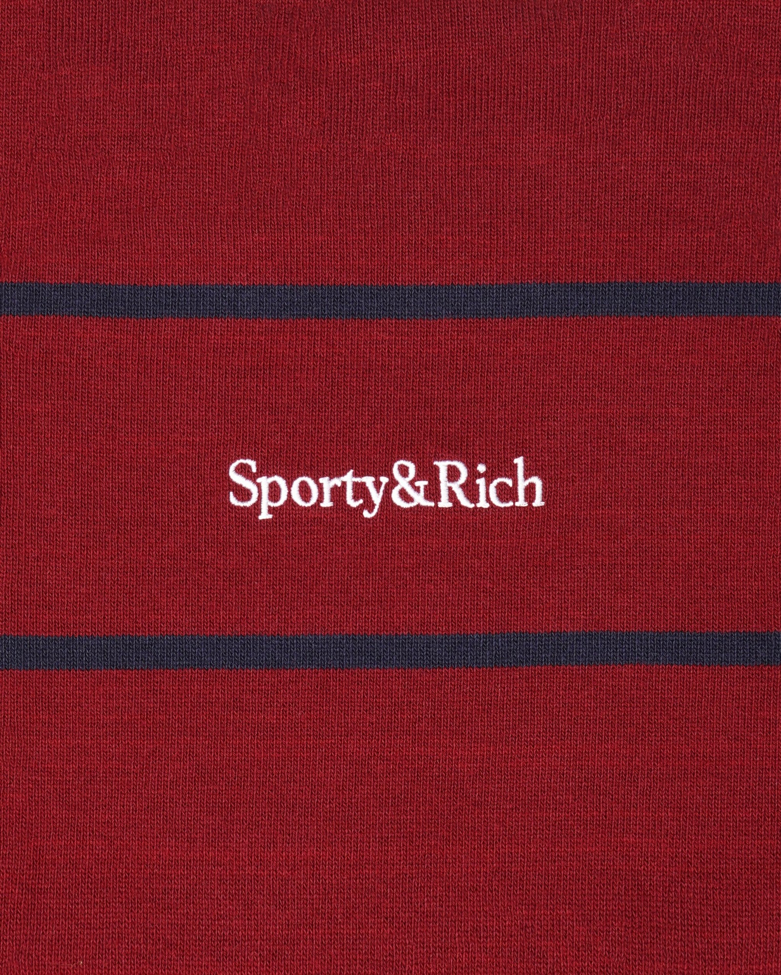 Serif Logo Rugby Polo - Merlot/White/Navy Sporty & Rich For Sale