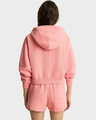 California Emblem Soft Cropped Hoodie - Carnation/White Sporty & Rich Outlet