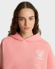 California Emblem Soft Cropped Hoodie - Carnation/White Sporty & Rich Outlet