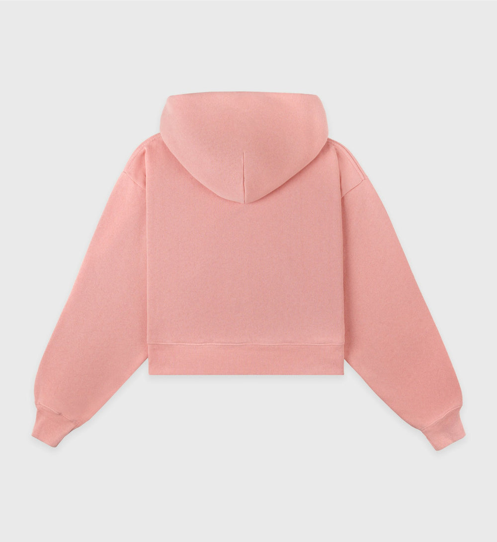 California Emblem Soft Cropped Hoodie - Carnation/White Sporty & Rich Outlet