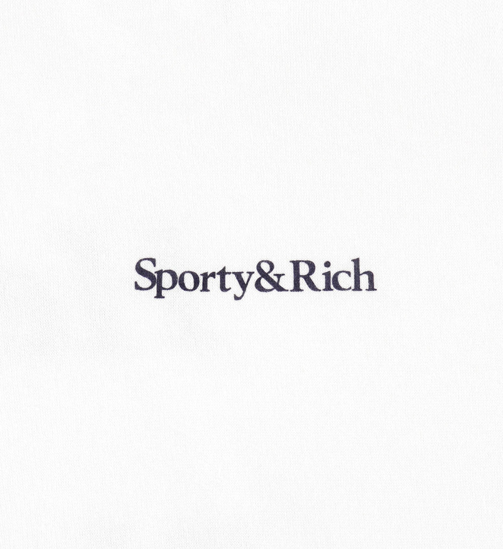 Health Is Wealth Soft Cropped Hoodie - White/Navy Sporty & Rich US