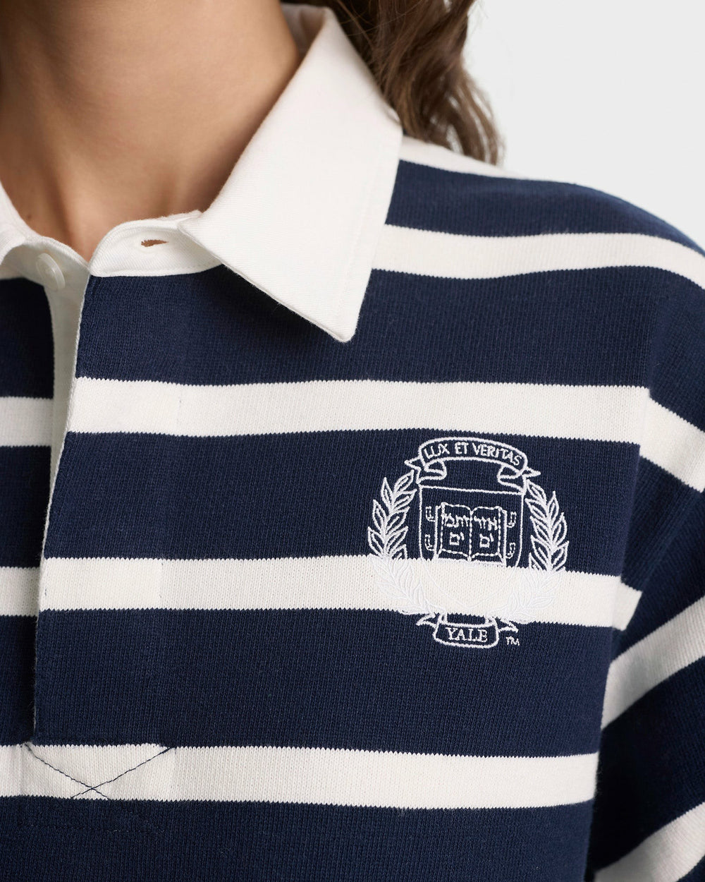 Yale Crest Rugby Polo - Navy/White Sporty & Rich Sale