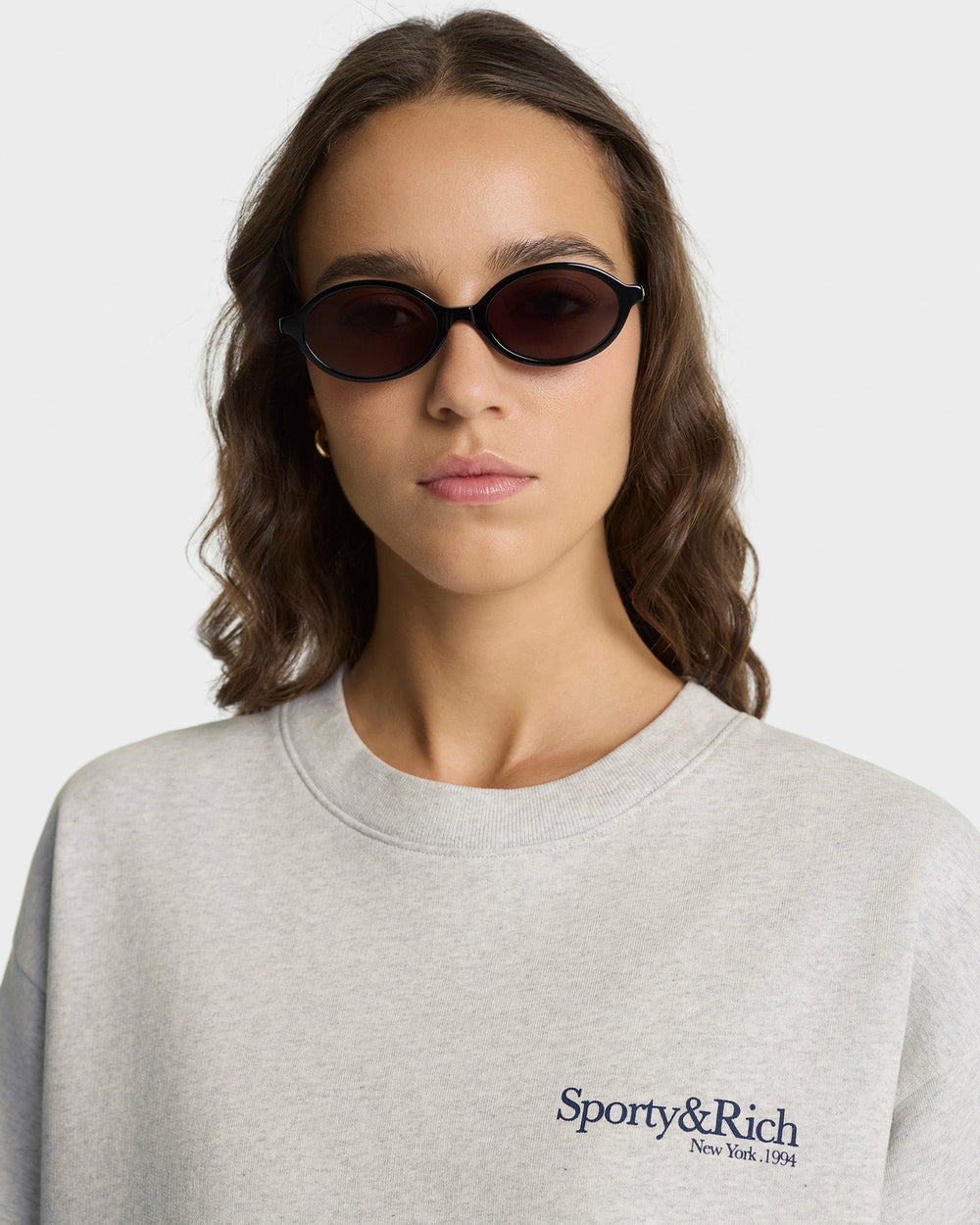 Run Club Crewneck - Heather Gray/Navy Sporty & Rich Online