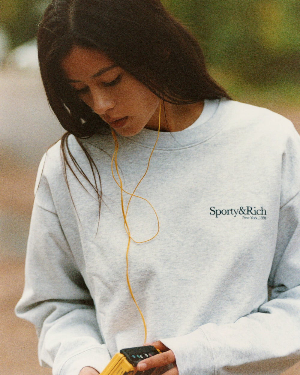 Run Club Crewneck - Heather Gray/Navy Sporty & Rich Online