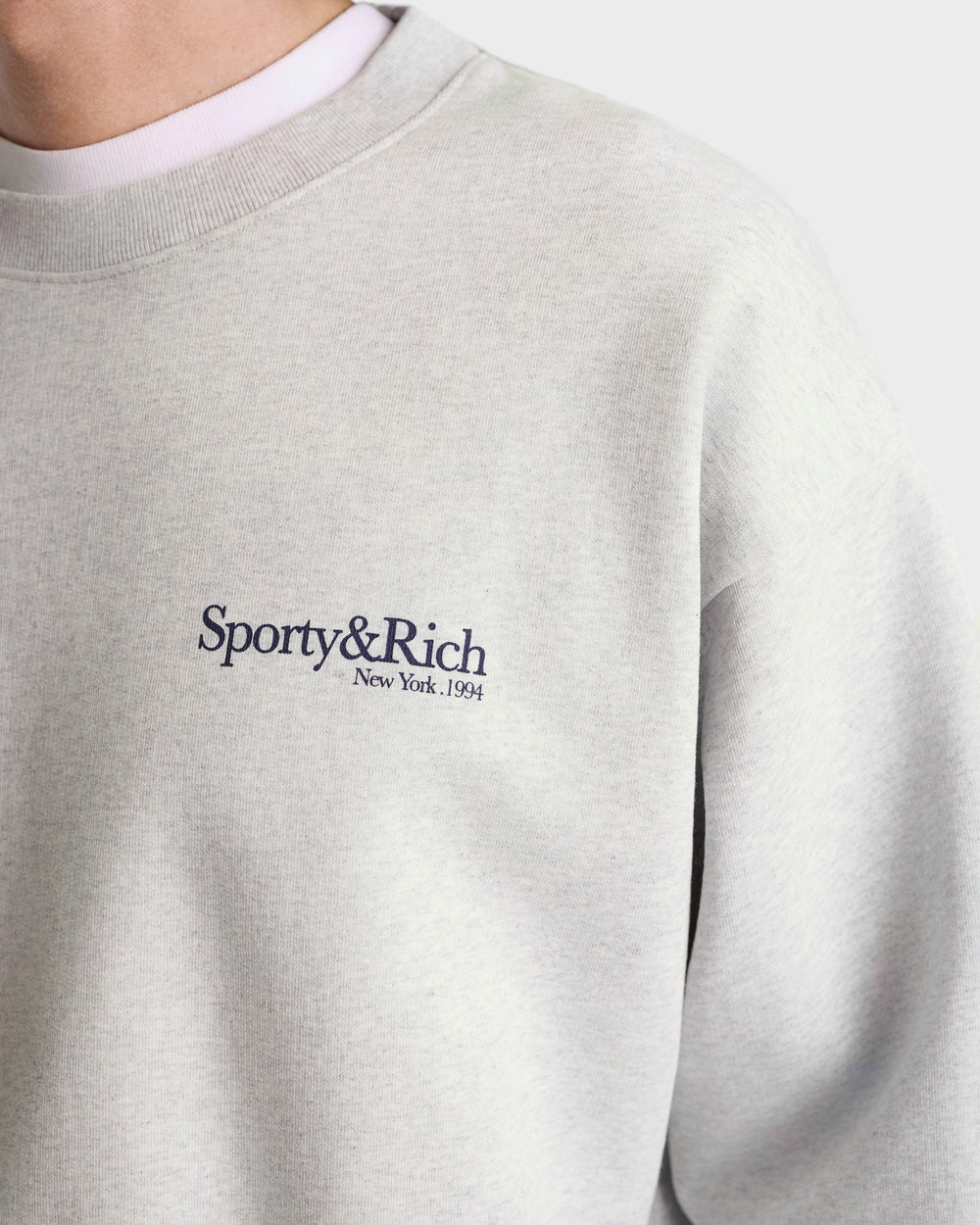 Run Club Crewneck - Heather Gray/Navy Sporty & Rich Online