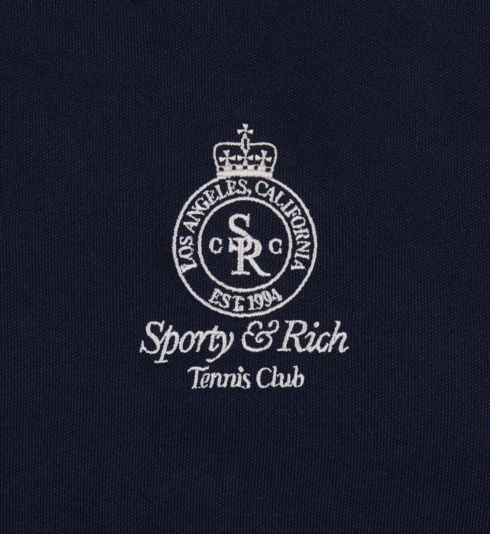 Crown 70s Pique Polo - Navy/White Sporty & Rich For Sale